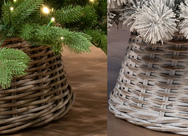 Cesto in rattan per il tuo albero di Natale artificiale - Marrone o Bianco - 60 cm x 60 cm