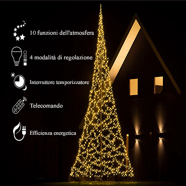 Luci natalizie sul pennone - Varie dimensioni/modelli